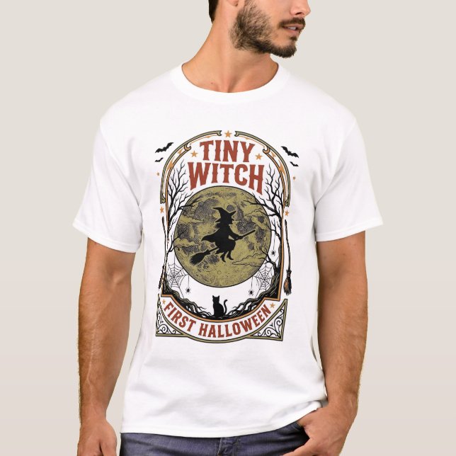 Camiseta de Halloween de Bruja Bebé para la Primer (Anverso)