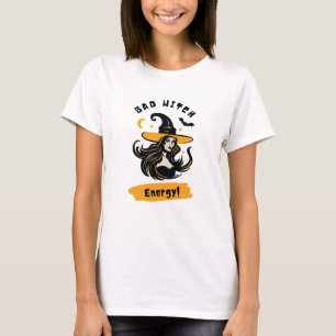 Camiseta de Halloween de bruja ilustrativa de Nara