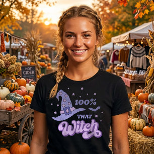 Camiseta de Halloween de bruja linda 100%