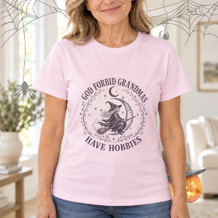 Camiseta de Halloween de Bruja Voladora para Abuel