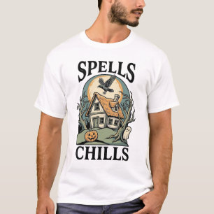 Camiseta de Halloween de Cabaña Embrujada para Tem