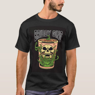 Camiseta de Halloween de café helado con esqueleto