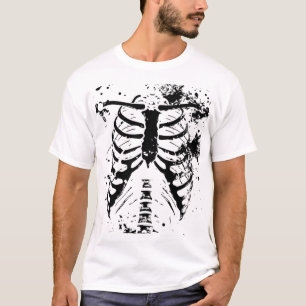 Camiseta de Halloween de caja torácica