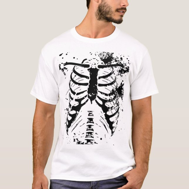 Camiseta de Halloween de caja torácica (Anverso)