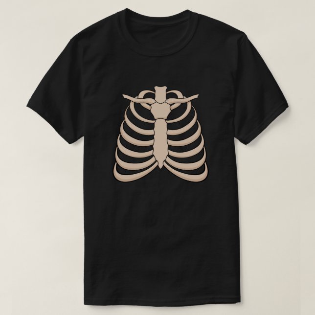 Camiseta de Halloween de caja torácica de dibujos  (Diseño del anverso)