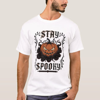 Camiseta de Halloween de calabaza Quédate Espeluzn
