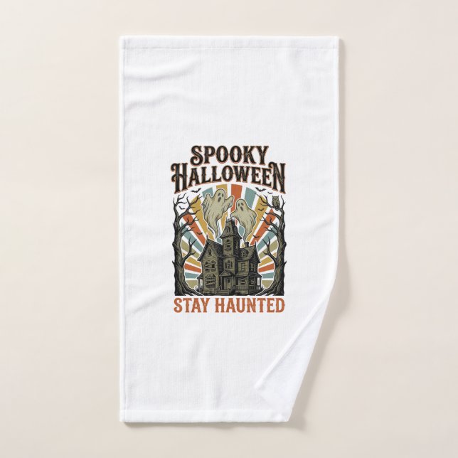 Camiseta de Halloween de Casa Embrujada con Fantas (Toalla de mano)