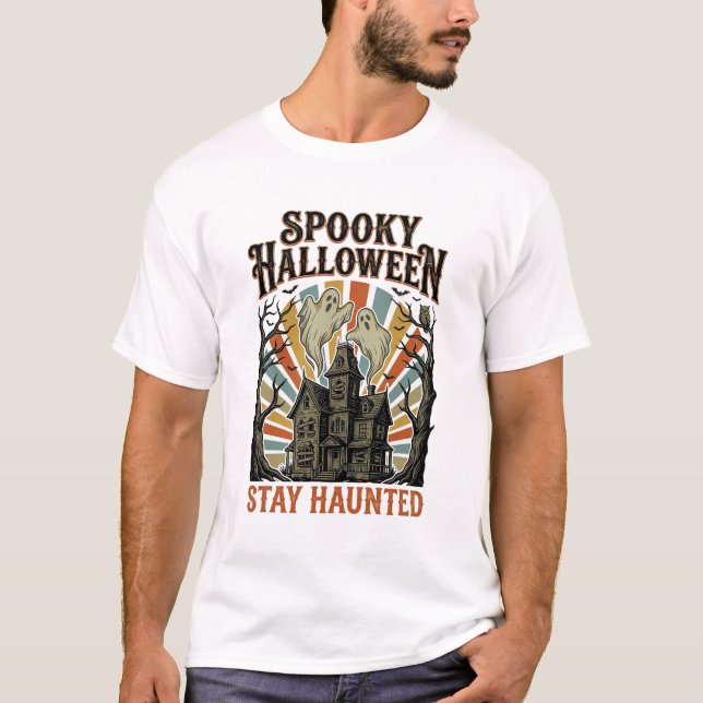 Camiseta de Halloween de Casa Embrujada con Fantas (Anverso)