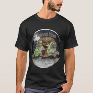 Camiseta de Halloween de cerveza y pizza con Joe y