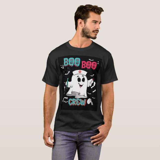 Camiseta de Halloween de Enfermera Fantasma de Boo (Anverso completo)