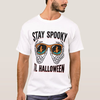 Camiseta de Halloween de esqueleto con gafas de br