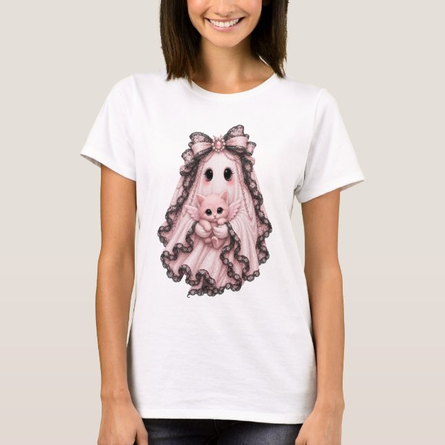 Camiseta de Halloween de Fantasma de Araña Rosa Li (Anverso)