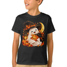 Camiseta de Halloween de Fantasma de Calabaza para