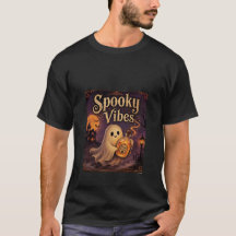 Camiseta de Halloween de Fantasma Lindo con Vibrac