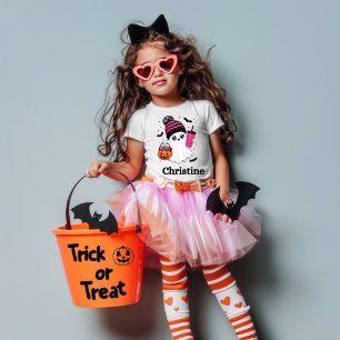 Camiseta de Halloween de fantasma lindo personaliz
