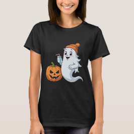 Camiseta de Halloween de Fantasma y Calabaza Lindo