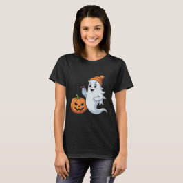 Camiseta de Halloween de Fantasma y Calabaza Lindo