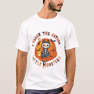 Camiseta de Halloween de gato esquelético lindo pa