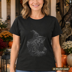 Camiseta de Halloween de Gato Negro para Amantes d