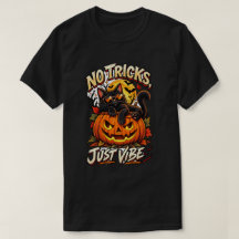 Camiseta de Halloween de Gato Negro – Sin Trucos S