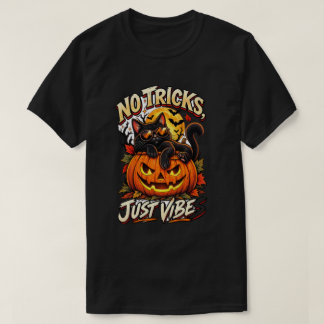 Camiseta de Halloween de Gato Negro – Sin Trucos S