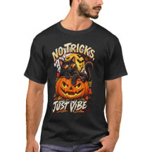 Camiseta de Halloween de Gato Negro – Sin Trucos S