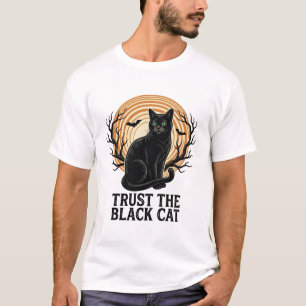 Camiseta de Halloween de Gato Negro Vintage Luna G