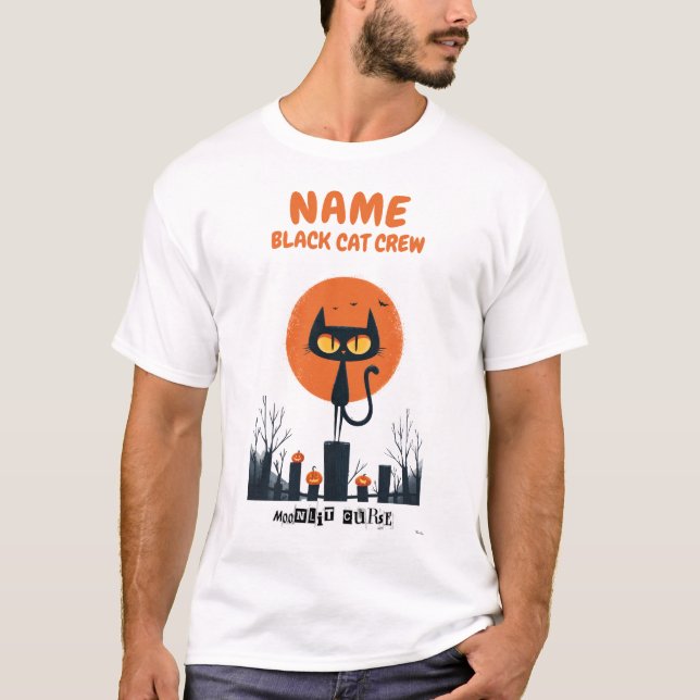 Camiseta de Halloween de la tripulación de gato ne (Anverso)