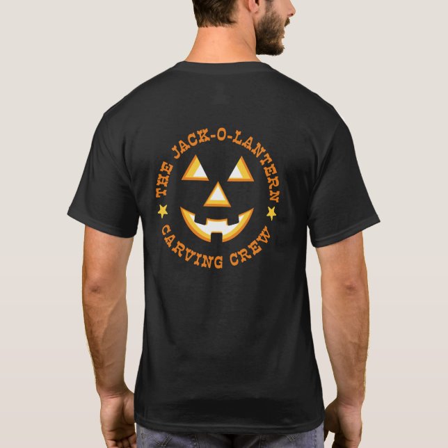 Camiseta de Halloween de la tripulación talladora  (Reverso)