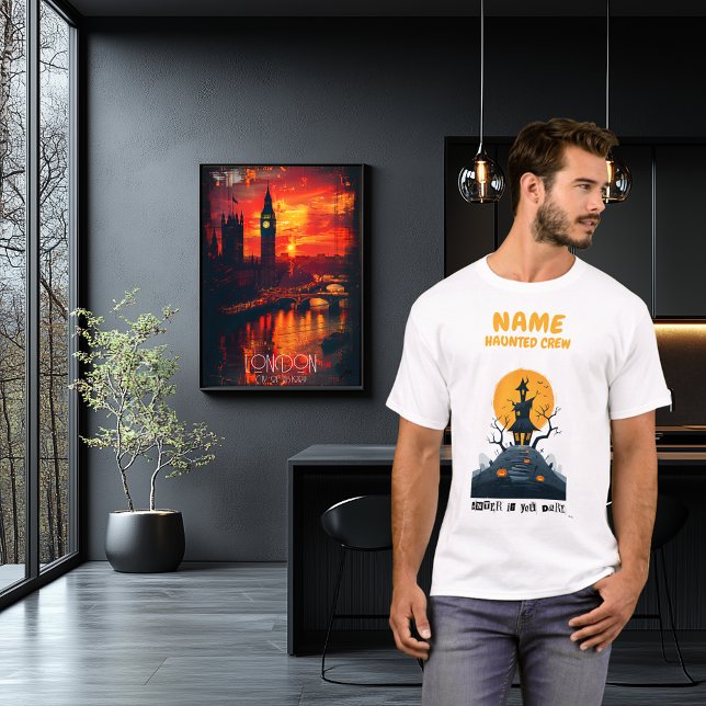 Camiseta de Halloween de la tripulación vestida de (Subido por el creador)