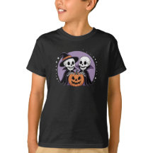 Camiseta de Halloween de los amigos de Cute Skelet