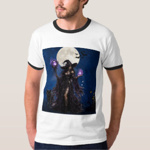 Camiseta de Halloween de Luna de Bruja Mística
