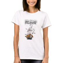 Camiseta de Halloween de marca personalizado blanc