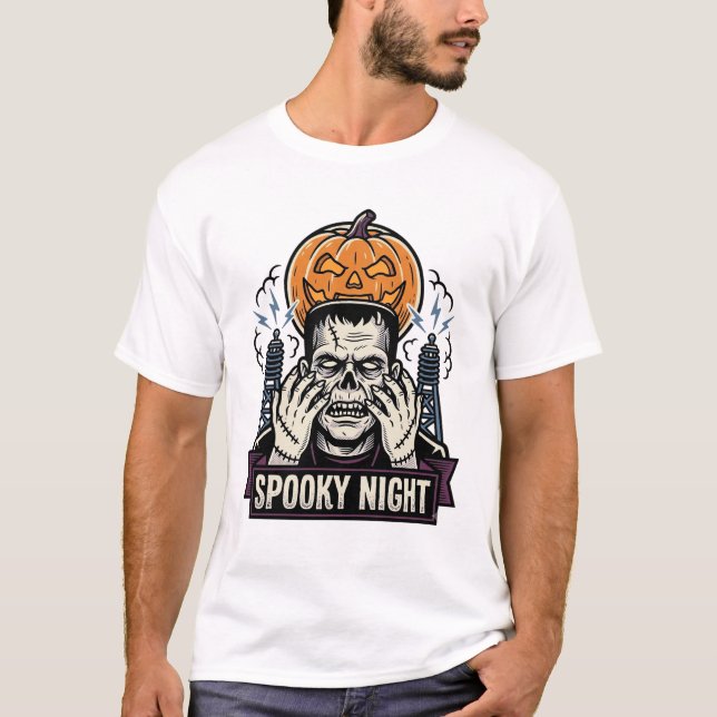 Camiseta de Halloween de monstruo con grabado de l (Anverso)