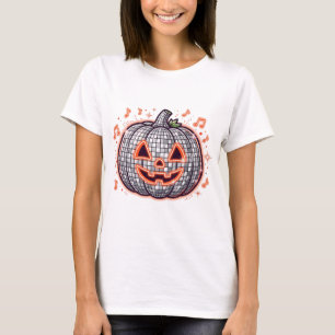 Camiseta de Halloween de mujer de calabaza disco r
