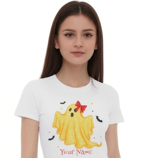 Camiseta de Halloween de niña personalizada con tu (Subido por el creador)