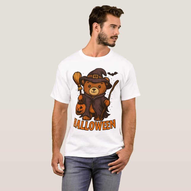 Camiseta de Halloween de Oso Brujo🧙‍♀️🧙‍♀️ (Anverso completo)