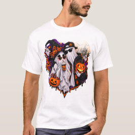 Camiseta de Halloween de pareja de fantasmas lindo