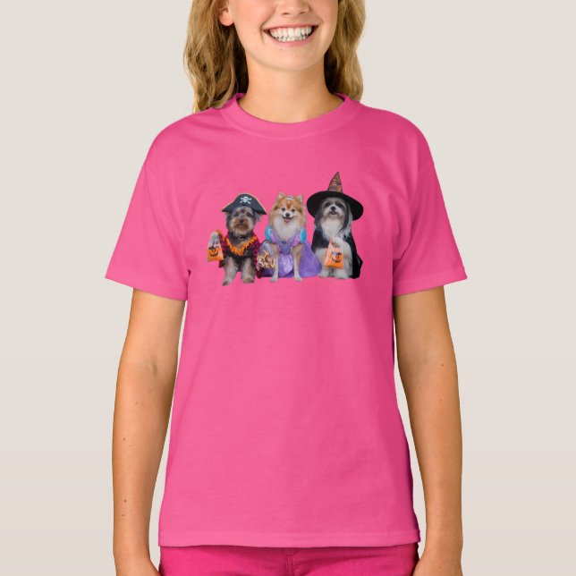 Camiseta de Halloween de perro lindo para niños (Anverso)