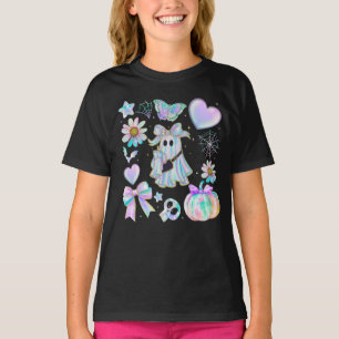 Camiseta de Halloween de tinte irisado neón de niñ