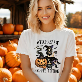 Camiseta de Halloween edición café de la bruja cut