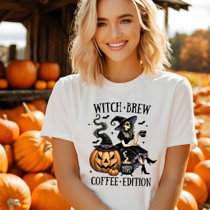 Camiseta de Halloween edición café de la bruja cut