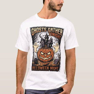 Camiseta de Halloween embrujada arte de calabaza f