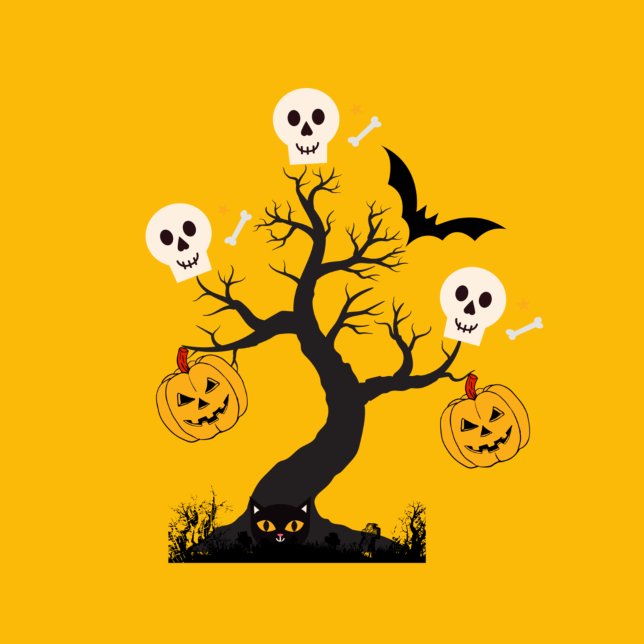 Camiseta de Halloween en el árbol del cráneo (Subido por el creador)