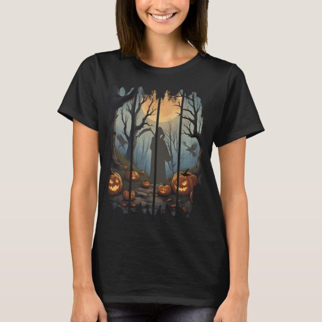 Camiseta de Halloween - Escena de Parca Grim (Anverso)