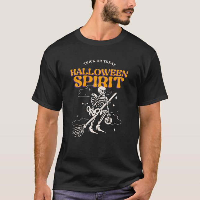 Camiseta de Halloween Espíritu Truco o Trato (Anverso)