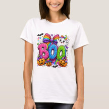 Camiseta de Halloween Fantasma Arcoíris Boo