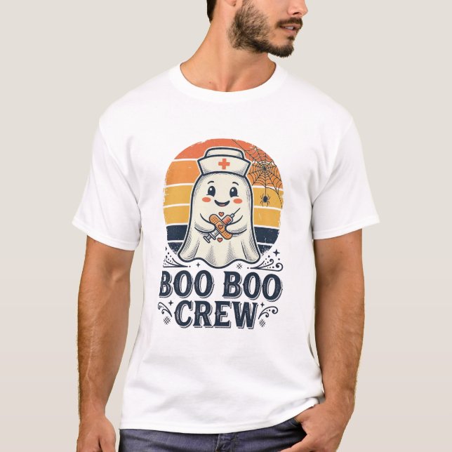 Camiseta de Halloween Fantasma Enfermera Adorable  (Anverso)