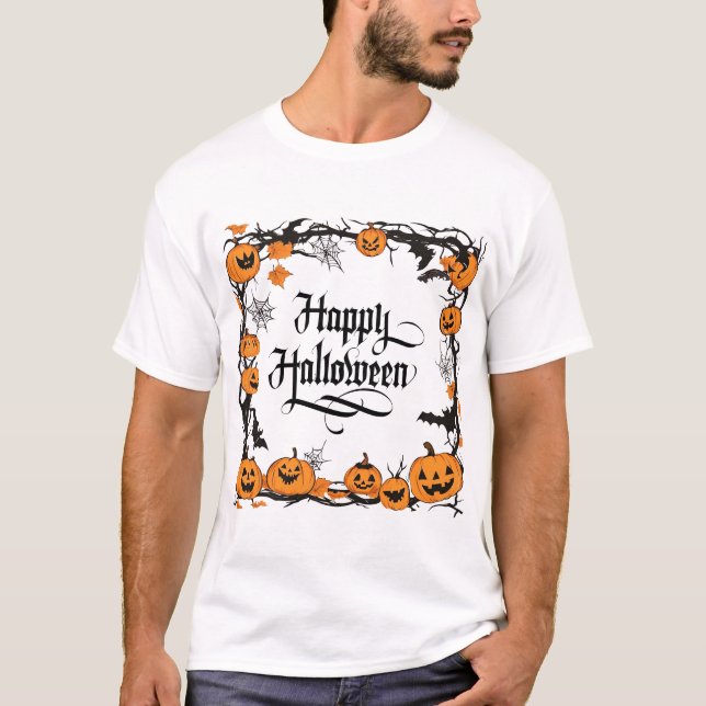 Camiseta de Halloween feliz para hombres (Anverso)
