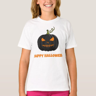 Camiseta de Halloween Feliz para Niñas Calabaza Ne
